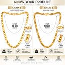 Gold Plated Herringbone & Cuban Link Chain Combo for Men & Boys