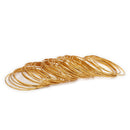 ZENEME Set of 16 Gold Plated Thin Twisted Stackable Bangles for Women & Girls
