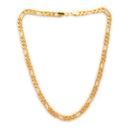 Gold Plated Classic Gold Figaro Link Chain & Bracelet Set for Men & Boys