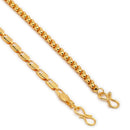 Gold Plated Herringbone & Cuban Link Chain Combo for Men & Boys