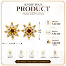 Gold Plated Everyday Crystal Stud Earrings for Women & Girls