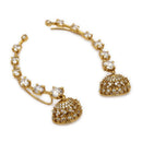Gold Plated Geometric Crystal Vine Jhumka Ear Cuff Earrings for Women & Girls