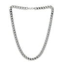 Silver Plated Box & Cuban Link Chain Combo for Men & Boys