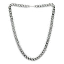 Silver Plated Bold Classic Cuban Link Chain & Bracelet Set for Men & Boys