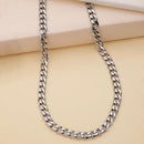Silver Plated Classic Cuban Link Chain for Men & Boys