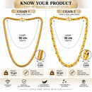 Gold Plated Snake & Cuban Link Chain Combo for Men & Boys