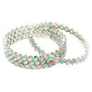 ZENEME Set of 4 Rhodium Plated Prismatic Harmony Pin & Green Bangles for Women & Girls (2.4)