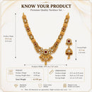 ZENEME Gold Plated Traditional Pearl Cluster Necklace with Matching Earring Antique Jewellery Set For Women & Girls Gold Toned Necklace Set For Woman