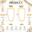 ZENEME Gold Plated Finish Handmade Work Multi-Pearl Mala Jewellery For Women