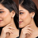 Gold Plated Crown Pearl & Solitaire Stud Earrings Set of 2 Pairs for Women & Girls