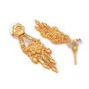 ZENEME Gold Plated Alloy Leaf Charm Traditional Temple Necklace Set with Matching Earring Jewellery Set For Women & Girls