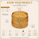 ZENEME Set of 16 Gold Plated Wavy Textured Line Bangles for Women & Girls