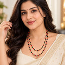 ZENEME Gold Plated Finish Handmade Work Multi-Pearl Mala For Women