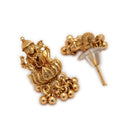 ZENEME Gold Plated Temple Necklace Earrings Set for Women Traditional Temple Heart Motif with Red & Green Gold Toned CZ Stones Jewellery Set For Girls