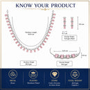 ZENEME Set of 3 Rhodium Plated AD Necklace Set & Bracelet Jewellery Set For Women & Girls