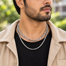 Silver Plated Rope & Snake Link Chain Combo for Men & Boys
