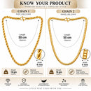Gold Plated Box & Wheat Link Chain Combo for Men & Boys