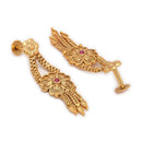 ZENEME Gold Plated Alloy Leaf Layer Heritage Temple Necklace Set with Matching Earring Jewellery Set For Women & Girls
