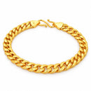 Gold Plated Anti-Tarnish Bold Curb Link Bracelet for Men & Boys