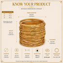 ZENEME Set of 16 Gold Plated Thin Twisted Stackable Bangles for Women & Girls
