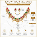 ZENEME Necklace Set Gold Plated Traditional Stylish Jewellery Set With Earrings Gift for Women & Girls