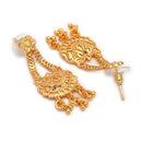 ZENEME Gold Plated Alloy Leaf Cascade Traditional Temple Necklace Set with Matching Earring Jewellery Set For Women & Girls