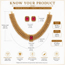 ZENEME Gold Toned CZ Choker Necklace Set for Women Traditional Jewellery Set with Matching Earrings