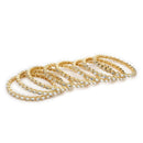 ZENEME Set of 8 Gold Plated Kundan Crystal Line Bangles for Women & Girls