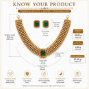 ZENEME Gold Toned CZ Choker Necklace Set for Women Traditional Jewellery Set with Matching Earrings