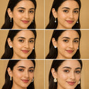 Gold Plated Hoop, Stud & Drop Earring Combo Set of 6 Pairs for Women & Girls
