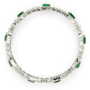 ZENEME Set of 2 Rhodium Plated Green Square Halo AD Bangles for Women & Girls (2.4)