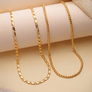 Gold Plated Herringbone & Cuban Link Chain Combo for Men & Boys