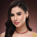 ZENEME Gold-Plated Stone Studded Pearl Choker Necklace Set with Earrings for Women & Girls