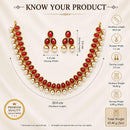 ZENEME Gold-Plated Stone Studded Pearl Choker Necklace Set with Earrings for Women & Girls