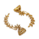 Gold Plated Floral Leaf Vine Jhumka Ear Cuff Earrings for Women & Girls