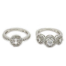 Set of 2 Rhodium Plated AD Regal Crystal Adjustable Ring Combo for Women & Girls