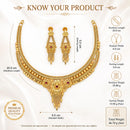 ZENEME Gold Plated Alloy Leaf Layer Heritage Temple Necklace Set with Matching Earring Jewellery Set For Women & Girls
