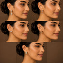 Gold Plated Hoop, Stud & Drop Earring Combo Set of 5 Pairs for Women & Girls