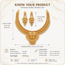 ZENEME Gold Plated Alloy Leaf Drop Classic Temple Necklace Set with Matching Earring Jewellery Set For Women & Girls
