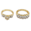 Set of 2 Gold Plated AD Crystal Bloom Adjustable Ring Combo for Women & Girls