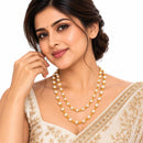 ZENEME Gold Plated Finish Handmade Work Multi-Pearl Mala Jewellery For Women