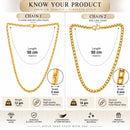 Gold Plated Cuban & Snake Link Chain Combo for Men & Boys