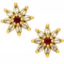 Gold Plated Everyday Crystal Stud Earrings for Women & Girls