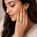 Set of 2 Gold Plated AD Diamond Glow Adjustable Ring Combo for Women & Girls