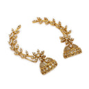 Gold Plated Floral Leaf Vine Jhumka Ear Cuff Earrings for Women & Girls