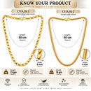Gold Plated Snake & Figaro Link Chain Combo for Men & Boys