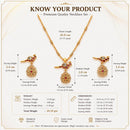 ZENEME Gold Plated Brass Pearl Bead Floral Pendant Set for Women & Girls