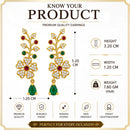 Gold Plated Floral Vine Drop Earrings for Women & Girls