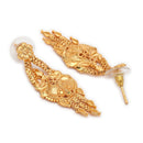 ZENEME Gold Plated Alloy Leaf Cluster Traditional Temple Necklace Set with Matching Earring Jewellery Set For Women & Girls
