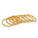 ZENEME Set of 8 Gold Plated Line Textured Ribbed Bangles for Women & Girls